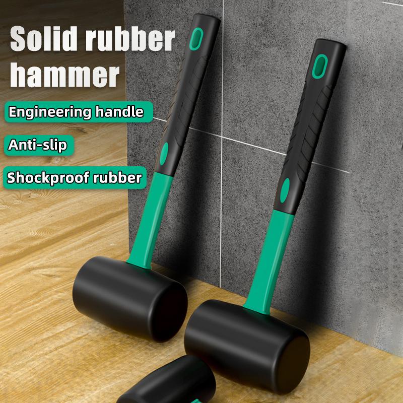 Hi-Spec Double Face Rubber Hammer Practical Multifunction Double-Sided Rubber Hammer Non-Slip Handle for Installation/DIY