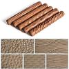 5PCS Pottery Tools Wood Hand Rollers for Clay Stamp Pattern Roller Ceramic Tools Cup Turner  Accessories