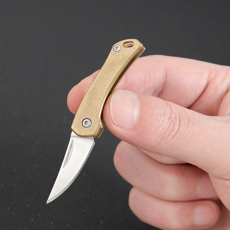 Brass Foding Knife Portable Mini Pocket Knives for Men Gift Keychain Outdoor Survival Multitool EDC For Unpacking Express Boxes