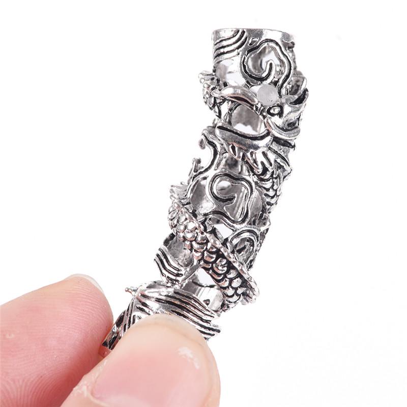 Vintage Dragon Dreadlock Koraliki Koraliki do włosów Pierścień Diy Bransoletka Biżuteria Ręcznie Rzemiosła