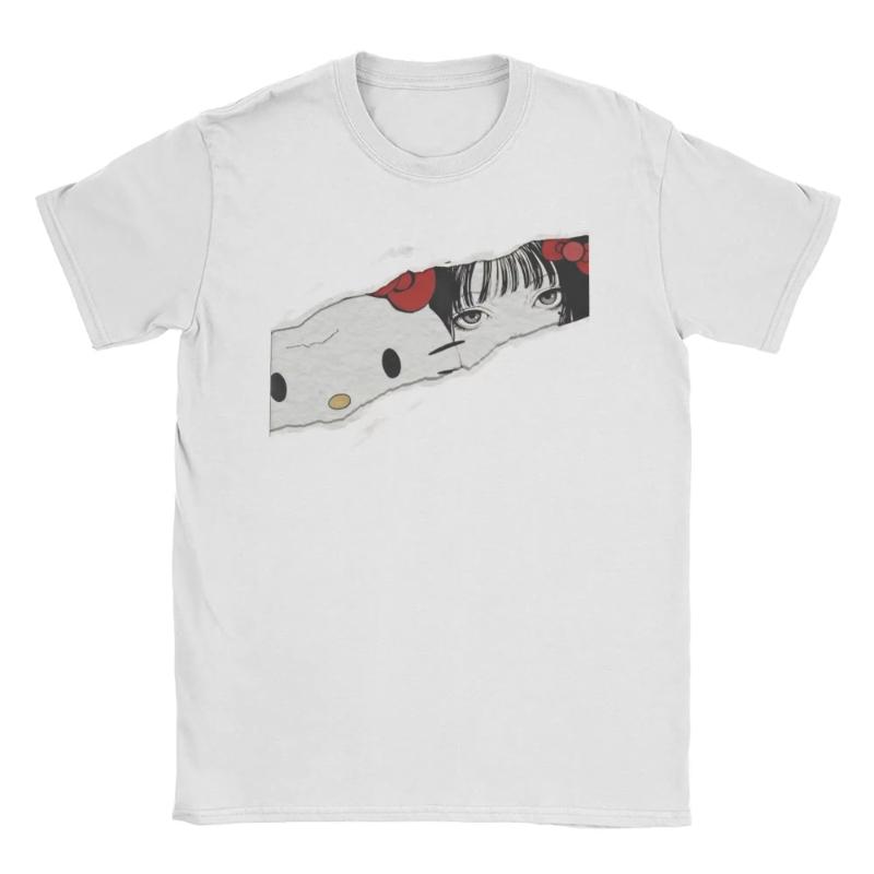 Junji-Itos Tomie X Hello Kitty Merch Unisex T Shirt Cotton Tee Graphic Printing Horror Tops T-shirt Oversized Y2k Men Women TEES