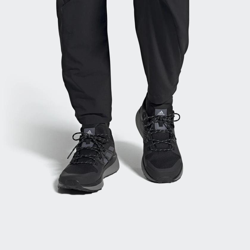 Adidas Terrex Folgian Hiker Schnürschuhe Rutschfest Langlebig Leicht Low-Top Laufschuhe Herren Sneaker Schwarz Grau EF0404