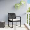 vidaXL Garden Dining Chairs 2 Pcs. Black PP-Rattan