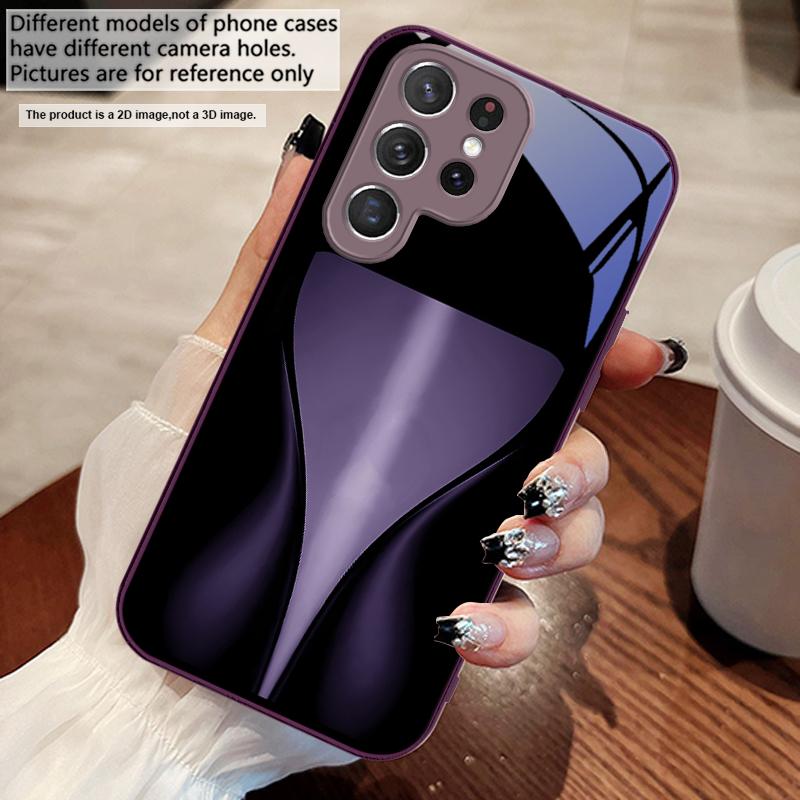 Orange yellow light band For Samsung S25 S25 Edge S25Ultra S8 9 S10 20 U ltra S21 Pro 22 Plus S23 FE S24 Ultra Glass Phone Case