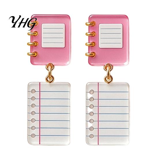Creative School Theme Dangle Drops 1 Pair Teacher Earrings for Women, Cute 2D Acrylic Crayon Pencil Backpack Appreciation Day Jewelry Number Alphabet
