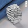 925 Sterling Silver Interwoven Mesh Ring Fashion Wedding Jewelry