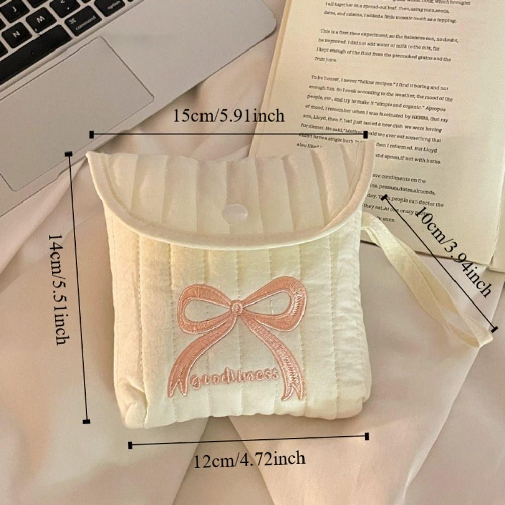 New Bow Period Bag Large Capacity Portable Sanitary Napkin Storage Bag Multifunctional Tampon Holder Girl