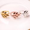12PCS  Hotel Napkin Rings Metal Autumn Leaf Napkin Holder Wedding  Gold and Silver Napkin Holder Party Table Decoration