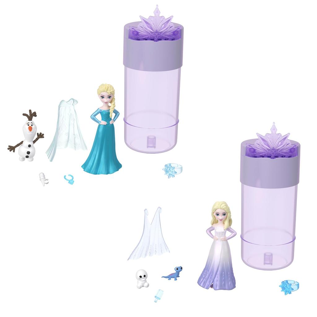 DisneyFrozen Snow Reveal Water Snow Magic (Surprise Collection 2 Mini Doll) [Surprise Pack] [Dress-up Doll] [Mini Doll, Accessory Set] [Ages 6 and
