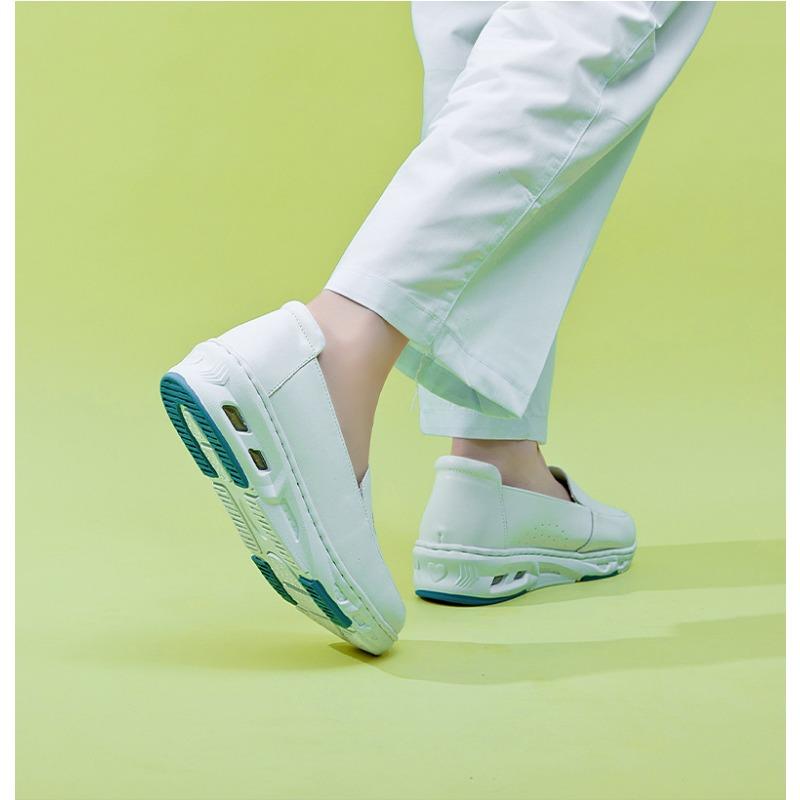 New Leather EVA Air Cushion Hospital White Nurse Shoes Comfortable Soft Bottom Trendy White Shoes
