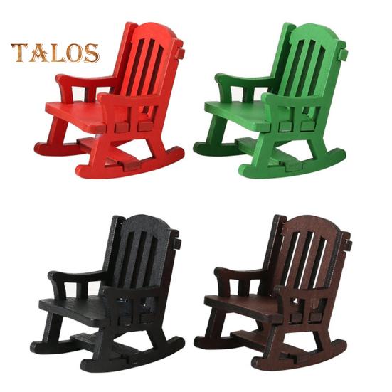 Minyatür Sallanan Sandalye 1:12/1:16 Ölçekli Dekoratif Modeller Ahşap Mini Boy Sandalye Figür Oyuncak Bebek Evi İç Tasarım Aksesuarları