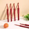 9pcs Red Black Crochet Hooks Needle Silicone Handle Aluminum Crochet Needle Set Needles Sweater Weave DIY Sewing Knitting Tool