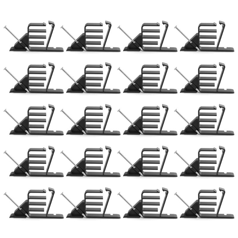 

20 Pieces Wire Stacking Clip Electrical Cable Organizers Strong PP Cord Organizers Easy to Use for Home Office Use чёрный