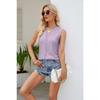 Summer Women's Clothing, Women's T-shirt, Hole Hollow V-neck, Sleeveless Splicing Tank Tops