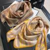 Autumn and winter double-sided plaid 100 wool scarf women's style sub-triangle scarf scarf thickened warm shawl