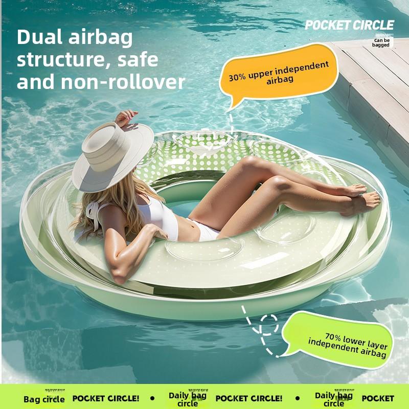New Mint Green PVC Inflatable Children s Swimming Ring Thickened Double Airbag Water Toy (Green,70cm) зелёный