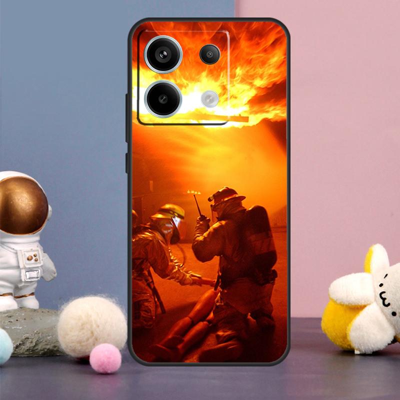Firefighter Fire Fireman Case For Xiaomi Redmi Note 13 9 10 11 12 14 15 Pro Plus Redmi 15 15C 14C 10C 12C 13C Cover