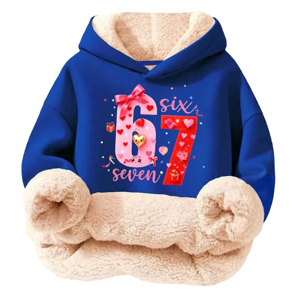 Children's Fashionable Printing Casual Fleece Hooded Loose Fit Hoodie Without Pockets