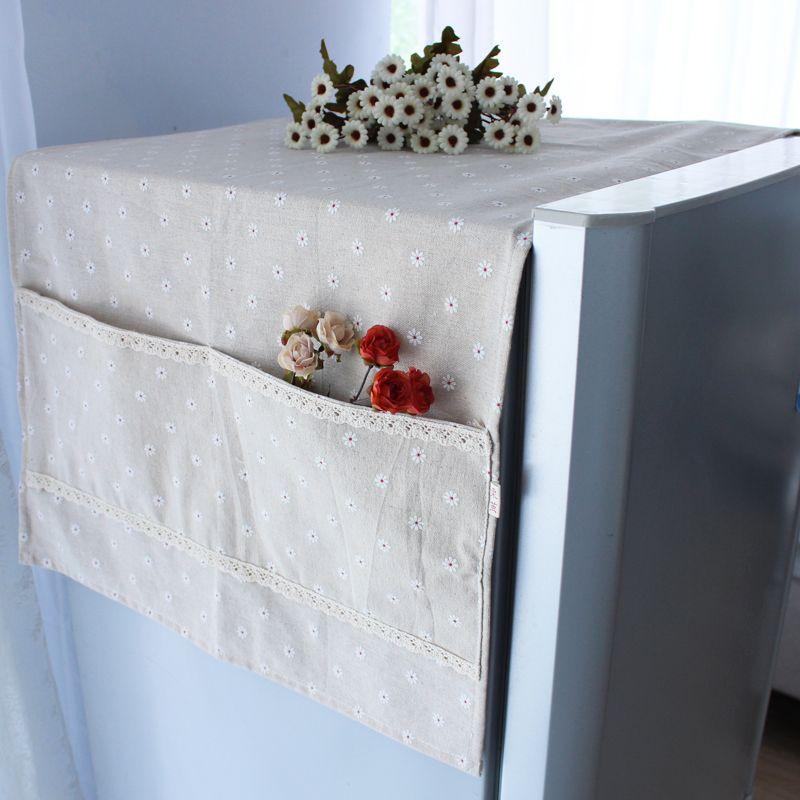 

Пасторальный Хлопок Лен Лен Пылезащитный Чехол для Холодильника Однодверный Двухдверный Чехол для Холодильника Чехол для Стиральной Машины Чехол Полотенце Ткань Ручная Работа White Single door/washing machine 52*140cm