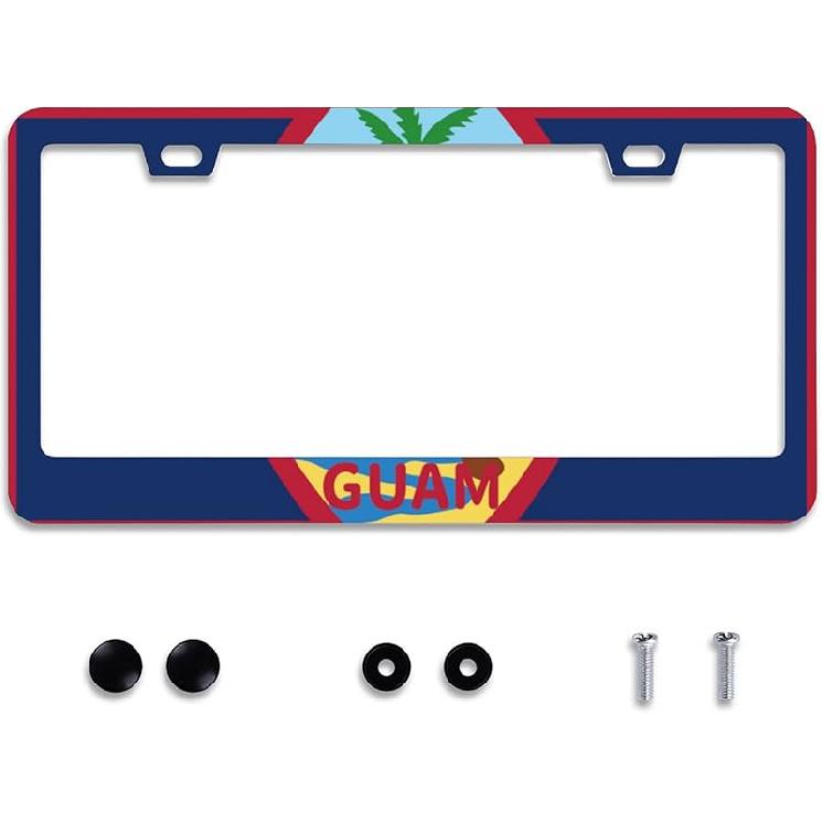Personalise Colorful Floral Flowers License Plate Frame License Plate Frames Car Universal Stainless Steel Accessories Cars Decor With 2 Holes And