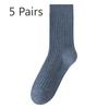 5 Pairs of Women's Spring and Autumn Style New Cylinder Pure Cotton Pile Socks
