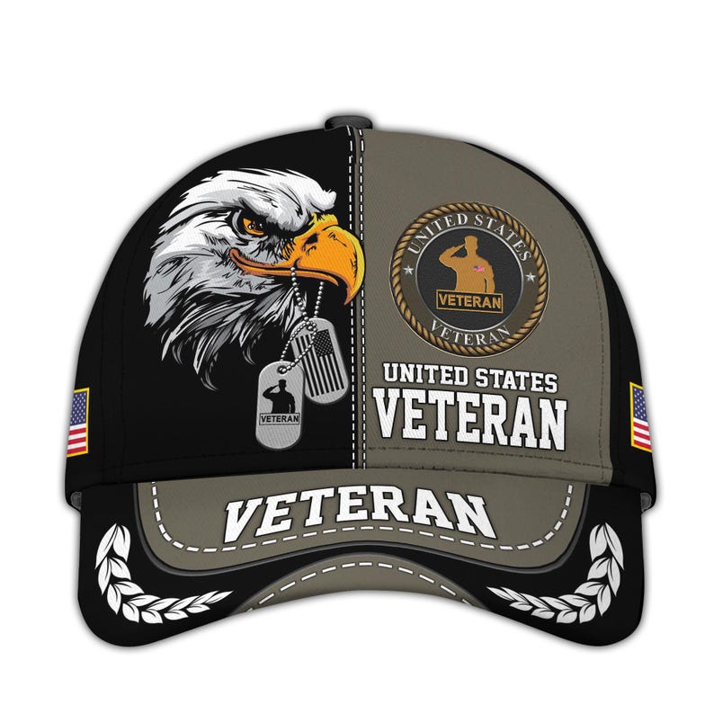 Us Veteran Baseball Cap – Military Veteran Hats, Patriotic Ball Cap, Adjustable Tactical Cap, Gift For Veterans Day, Bold Eagle
