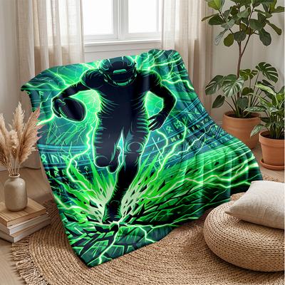 Electric Football Player 1 Theme Blanket Lightweight Warm Flannel Blanket Decorative Throw Blanket for Home Decoration