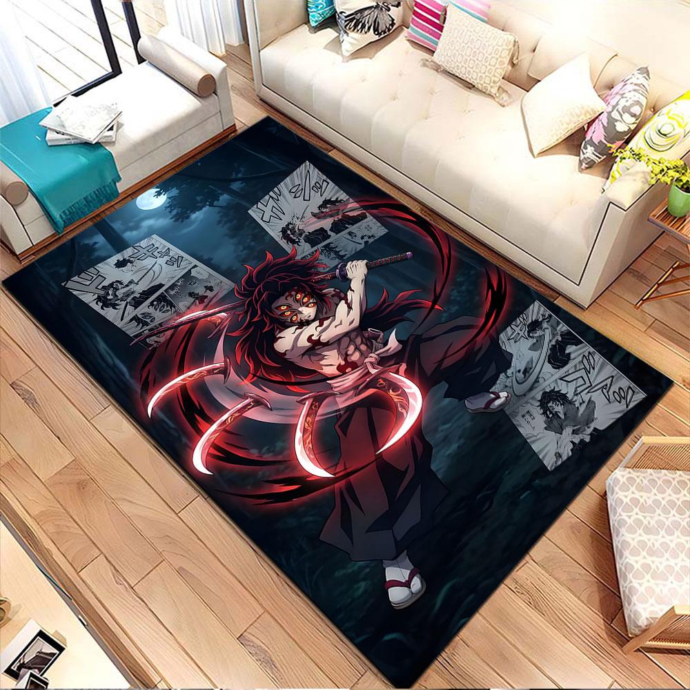 "Demon Warrior in Moonlit Forest" Patterned carpet, non slip mat suitable for living room and bedroom sofas