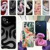Phone Case For Xiaomi Mi 15 14 13 12 11 Lite 15T 13T 12T Pro Poco X7 X6 X5 Pro 5G X3 NFC F7 F6 F5 Clear Cover Blossom Pink Snake