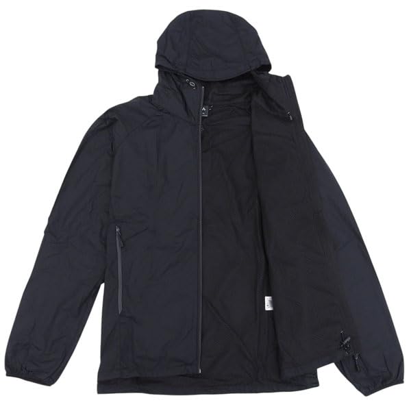 Mont-bell Light Shell Parka, Men's Windbreaker Jacket, Model 1106645, Black (BK), Size L. Lightweight, weather-resistant