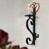 2 Stück Eisen Wandhänger Liebe Kerzenhalter Hohl Kurvendesign für Zuhause Schlafzimmer Wohnzimmer Wanddekoration Weihnachtsgeschenk