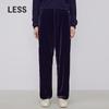 LESS 2024 Spring Vintage Velvet Straight-Leg Casual Pants