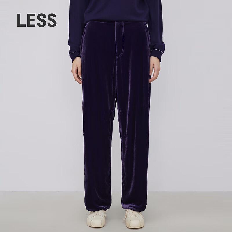 LESS 2024 Spring Vintage Velvet Straight-Leg Casual Pants