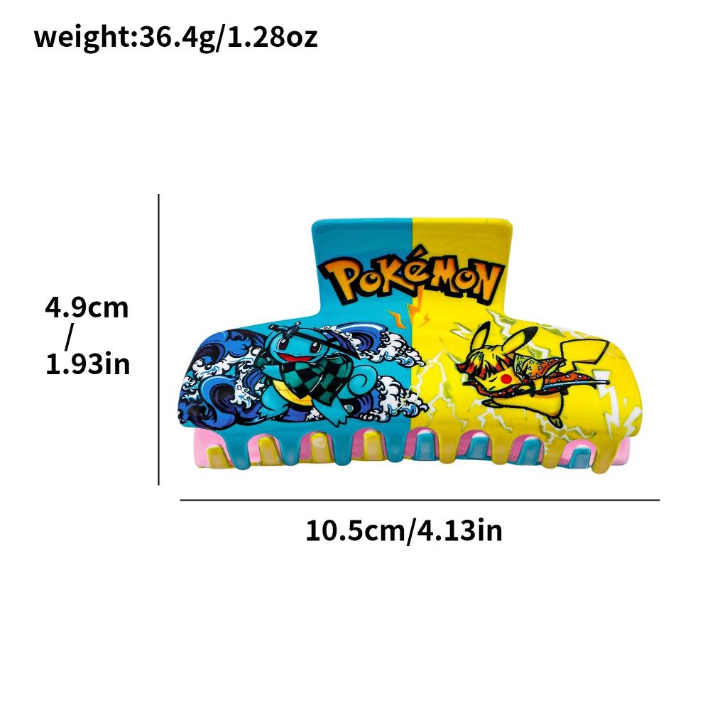 1PC Anime Pokemon Pikachu Squirtle Hair Claw Clip Kawaii Ukiyo-e Style Acrylic Shark Clip Trend Girls Back Head Hair Grab Clip