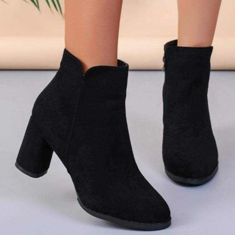 High Heels Suede Woman Ankle Short Boots Chunky Fashion Heeled Shoes New Pumps Winter Goth Designer Woman Chelsea Botas