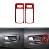 Red Carbon Fiber Door Handle Decorative Cover Trim For Ford Mustang 2005-2009