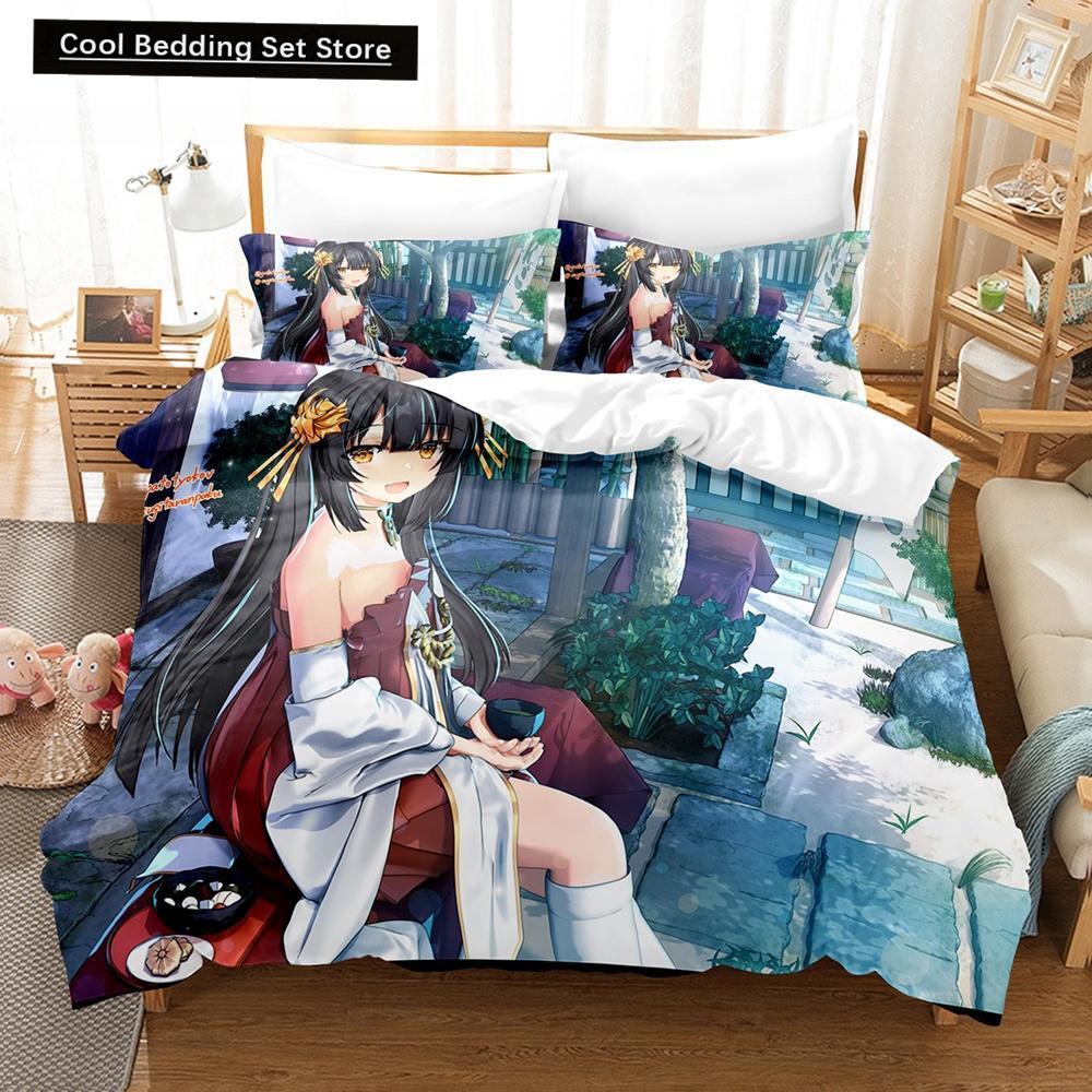 3D Print Anime Azur Lane Bedding Set Single Twin Full Queen King Size Bed Set Adult Kid Bedroom Duvet Cover Sets Bed Sheet Set