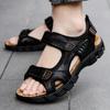 Moda Nueva Marca Sandalias Clásicas de Hombre 2024 Verano Sandalias de Cuero Genuino Hombre Vacaciones Zapatos Casuales para Exterior Sandalia Hombre Playa Masculino