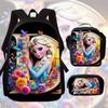 Zaino Scolastico Principessa Set da 3 Pezzi Grande Capacità Impermeabile Borsa a Spalla Astuccio Borsa a Tracolla per Bambini