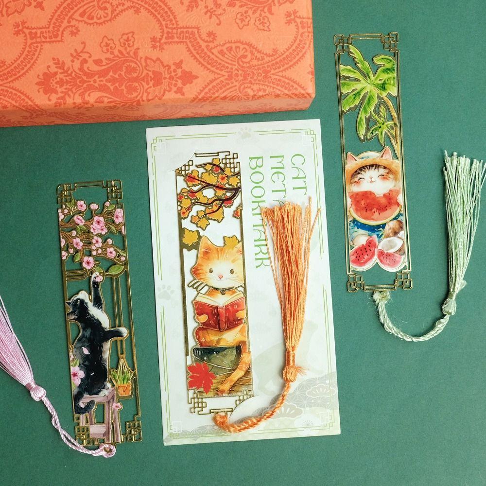 Metal Metal Hollow Bookmark With Tassel Book Page Marker Creative Book Page Holder Book Lovers