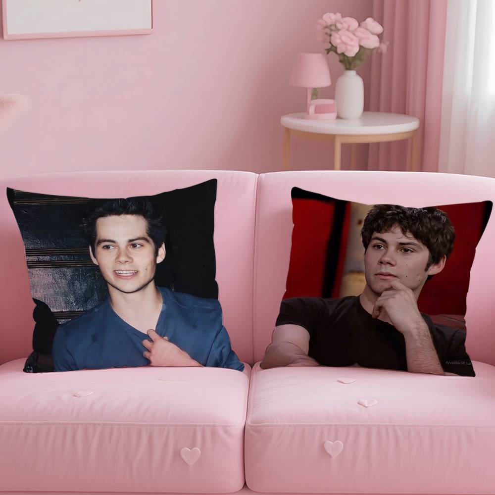 American Actor D-Dylan O Brien Pillow Case Anti-Dustmite Pillow Invisible Zipper Silky Short Plush Sofa Cushion Cover