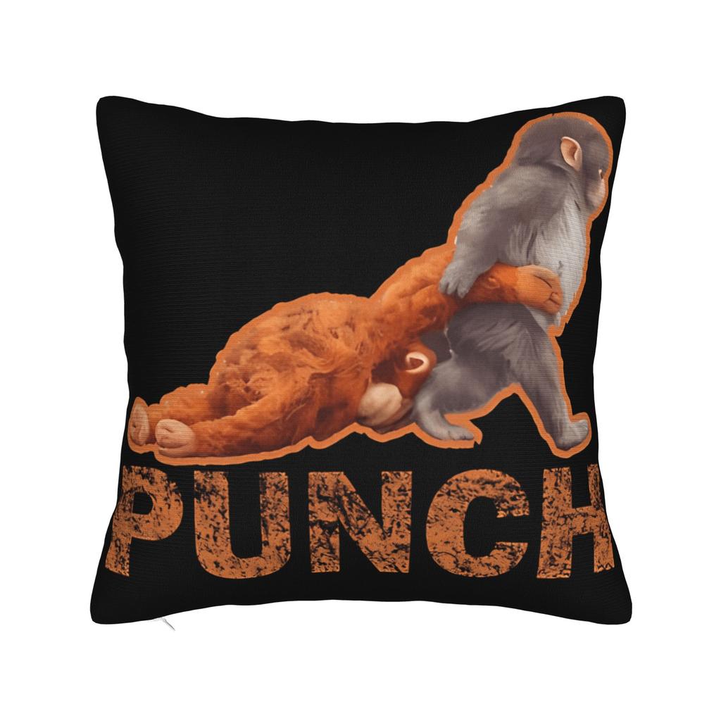 Punch Monkey Hug Stor Cute Baby Macaque Plush Toy Pillowcases Retro Trendy Pillow Case For Office Home Decor Comfy Pillow Cover