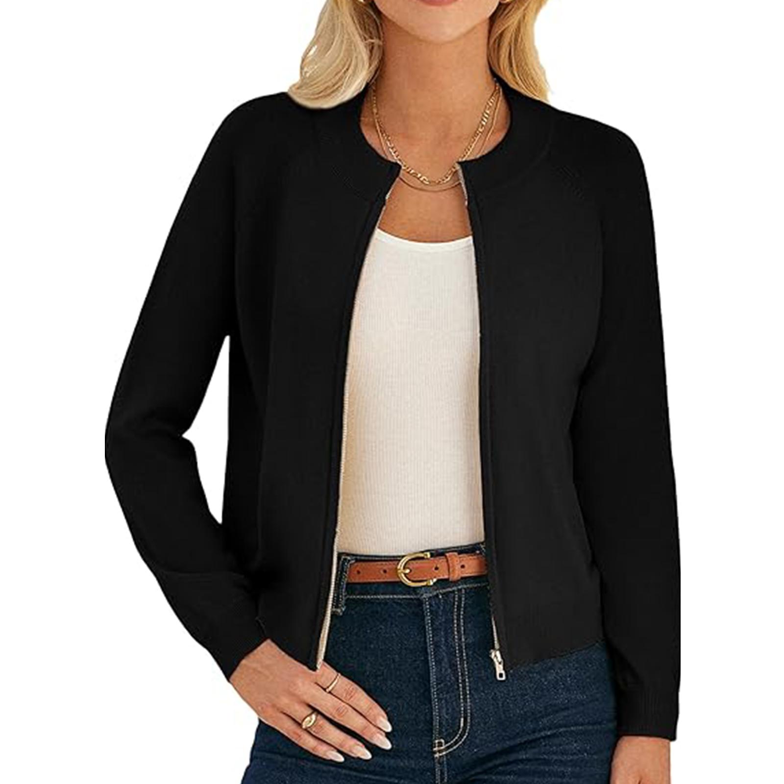 

Women s Solid-color Fashionable Long-sleeved Top Coat XL чёрный