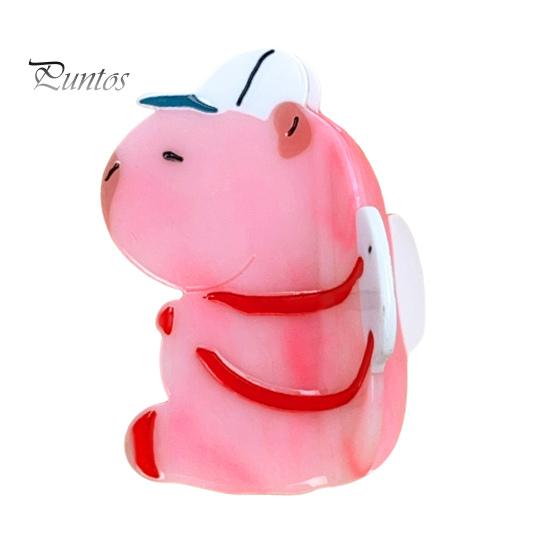 

Заколка для волос в форме капибары, противоскользящие зубцы, женская заколка для волос, большой зажим для волос, аксессуар для волос розовый