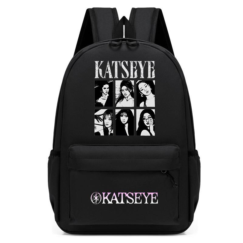 60123-5 Zaino Stampato KATSEYE Unisex per Bambini Zaino Studente Scuola Impermeabile Borsa da Viaggio