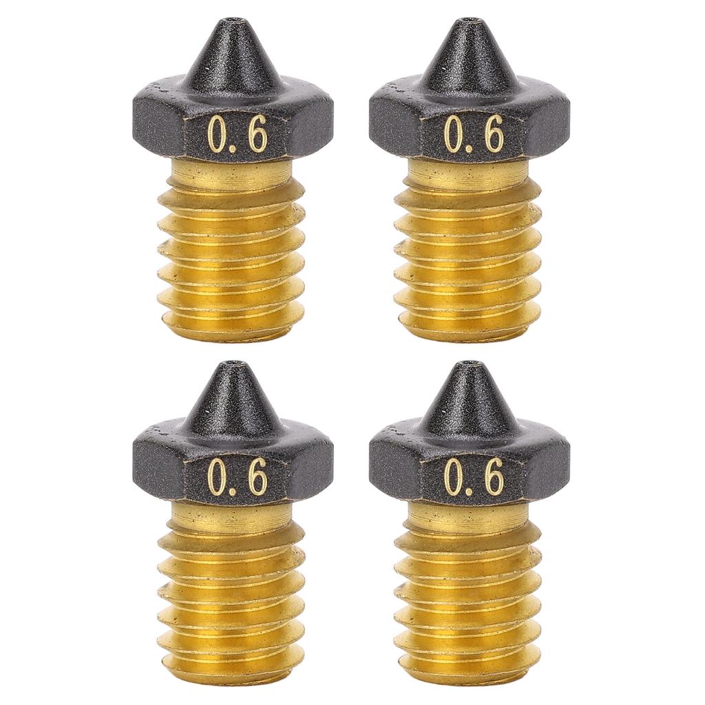 4 STÜCK 3D-Drucker Düsenset PTFE-beschichtet High Flow Hochgeschwindigkeitsdruck Extruder Messingdüse für