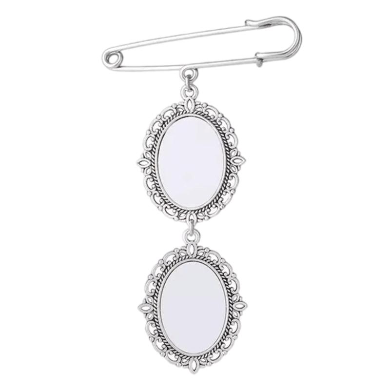 Elegant Golden Photo Brooch Pin for Memories for Hat Shirt Lapel Golden Picture Brooch Memorial Boutonniere