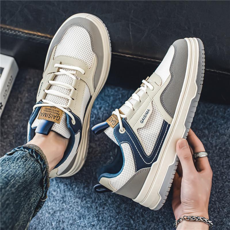 Male Sneakers Ventilate Loafers Sports and Leisure Shoes for Men Wear-resistant Fashion Skateboard Thick Bottom All-match New