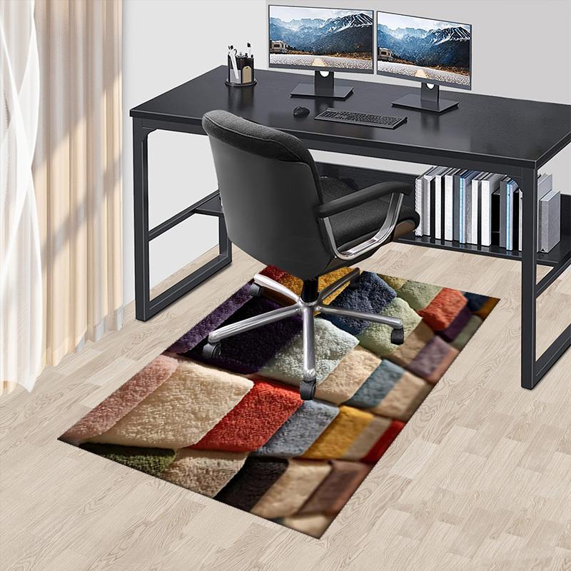 

1pc Colorful Squares Chair Mat - Soft and Non-Slip Office Rug for Festive Gift, Seasonal Use, Home Decor, Living Room, Bedroom, Game Room.P004 60cm by 90cm