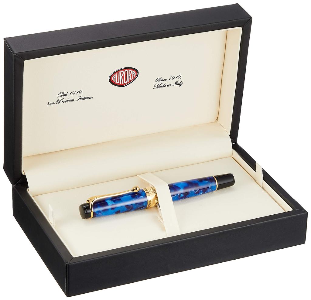 Aurora Fountain Pen EF Extra Fine Point Optima Blue GT Inhalation Type Regular Imported Product 996-BE